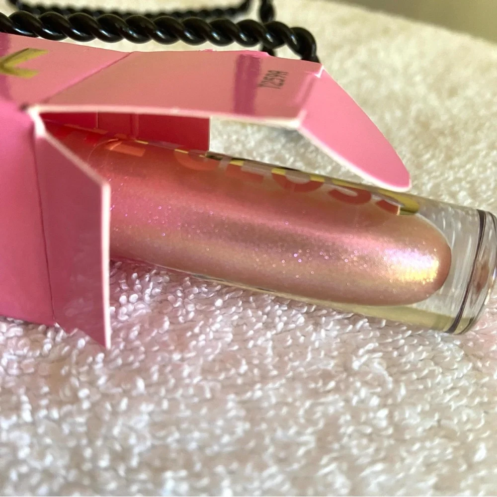 Jeffree Star Crystal Kiss lip gloss new in box pink with sparkly micro pearls